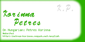 korinna petres business card